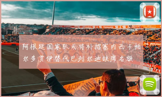 阿根廷国家队或将补招塞内西卡帕尔多贾伊替代巴列尔迪缺席名额